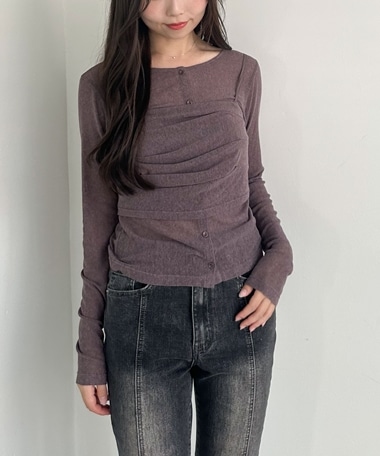 シアーベロアタックビスチェアンサンブル