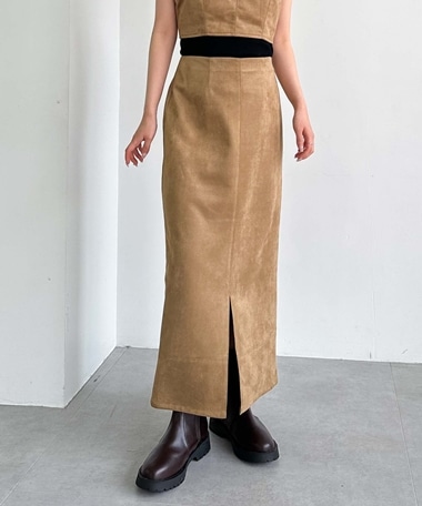 スエードロングタイトスカート