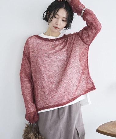 シアーモヘアニットプルオーバー