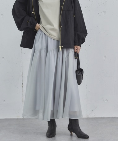 切替ギャザースカート