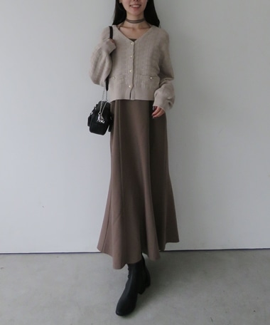 金釦ニットＣＤ×マーメイドキャミワンピースＳＥＴ