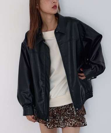 商談済み！専用です綺麗なアンティーク◎「PARIENNE」羊レザー素材のブルゾン フェイクレザーブルゾン＜大きいサイズ有＞シックスタイル 通販