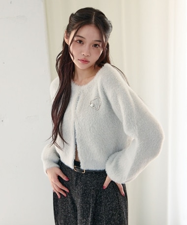 【ＳＥＴＵＰ対応ダブルフェイスフェザーニットカーディガン】