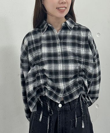 ドロストチェックネルシャツ