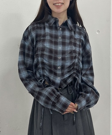 ドロストチェックネルシャツ