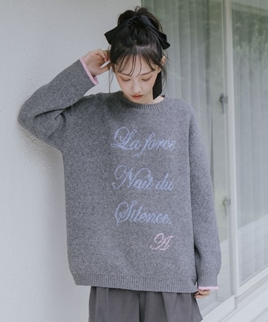 ラインロゴｊｑミドルニットプルオーバー