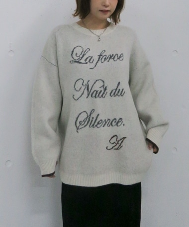 ラインロゴｊｑミドルニットプルオーバー