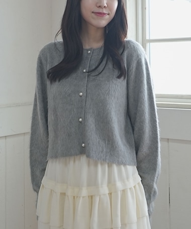 パールシャギーニットカーディガン