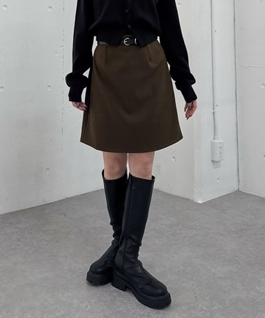 ウールライク台形ミニスカート