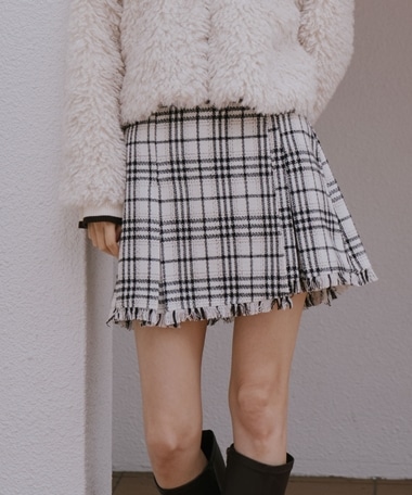 ツイードラップミニスカート