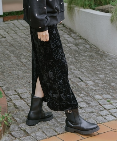 クラッシュベロアタイトスカート