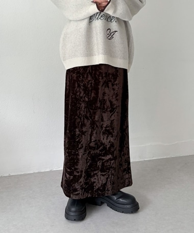 クラッシュベロアタイトスカート