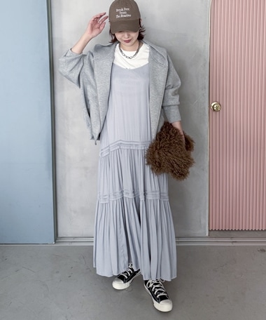 ピンタックティアードキャミワンピース