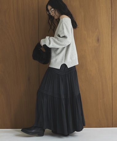 ピンタックティアードキャミワンピース