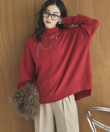 【抗ピリング・手洗い可】アウトリンキングニット