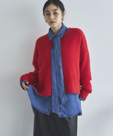 【ラクーンＭＩＸ】ファーニットＶネックプルオーバー