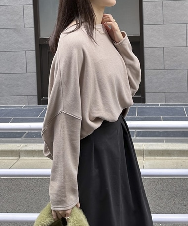 両面起毛ドルマンプルオーバー