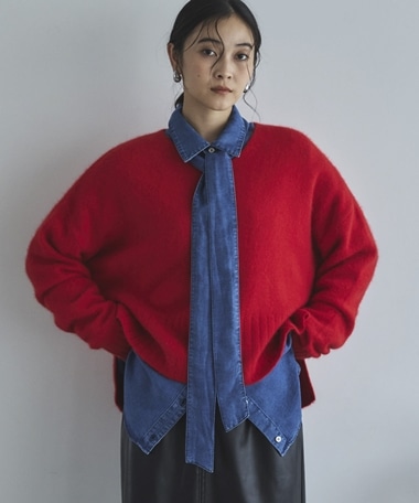 ソフトデニムボウタイシャツ