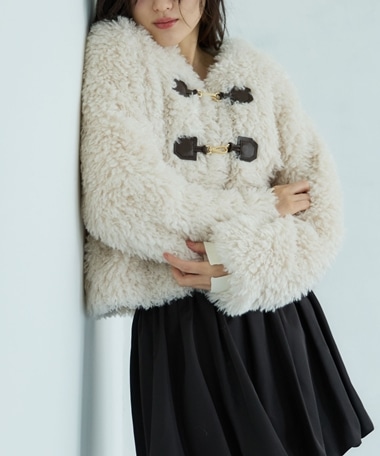 フロントビットプードルファーコート