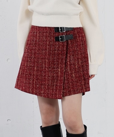 ラメツイードラップスカパン