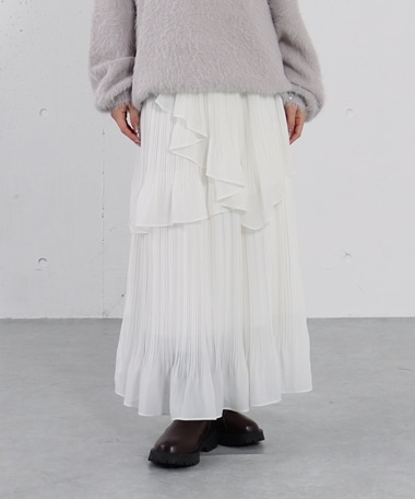 アシメシアーティアードプリーツスカート