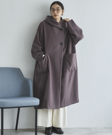 フードガウンロングコート