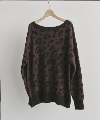 レオパードジャガードニット