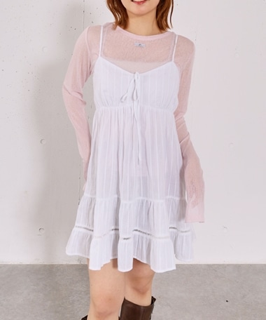 カラミ刺繍キャミＯＰ