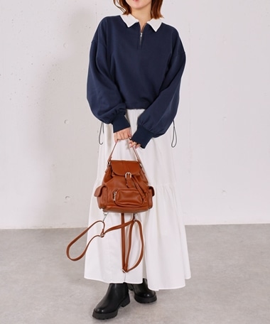 ハーフＺＩＰスウェット×キャミワンピースＳＥＴ