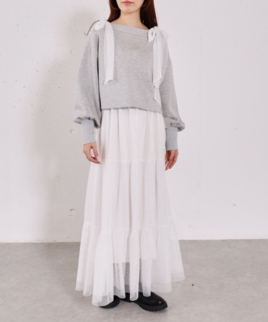 ダンボールＰＯ×肩リボンキャミワンピースＳＥＴ