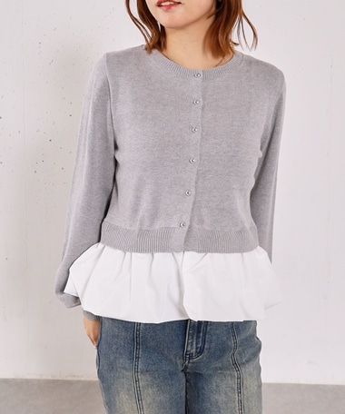 【アンチピリンク】ドッキングバルーンニットカーディガン