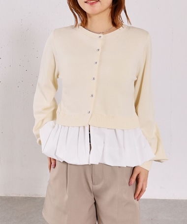 【アンチピリンク】ドッキングバルーンニットカーディガン