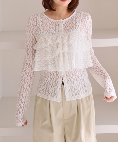 フリルビスチェカットレースアンサンブル