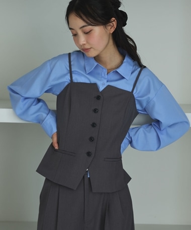 【ＯＮかわ】ウォッシャブルＦボタンビスチェ