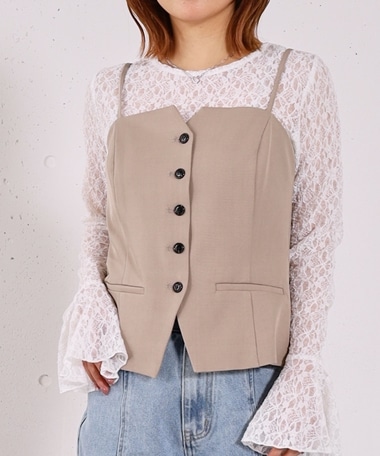 【ＯＮかわ】ウォッシャブルＦボタンビスチェ