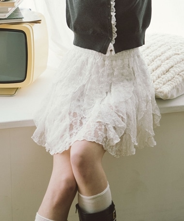 ２ｗａｙレースラッフルミニスカート