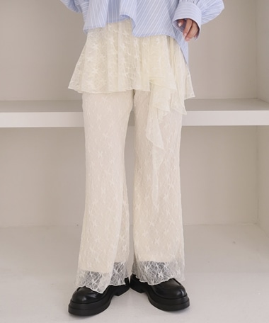 レイヤードレースパンツ