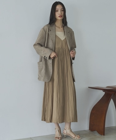 割繊ワッシャーキャミワンピ―ス