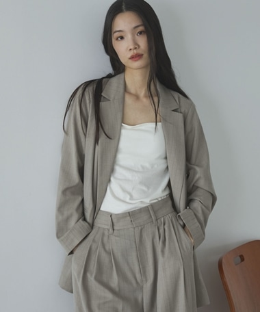 ストライプダブルテーラードジャケット