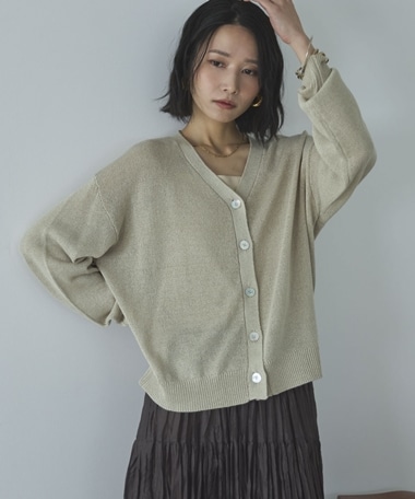 ペーパーヤーンカシュクールカーディガン