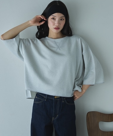 ラメ裏毛ショートスリーブプルオーバー