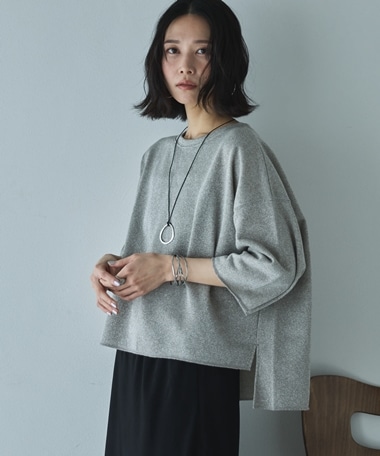 ラメ裏毛ショートスリーブプルオーバー