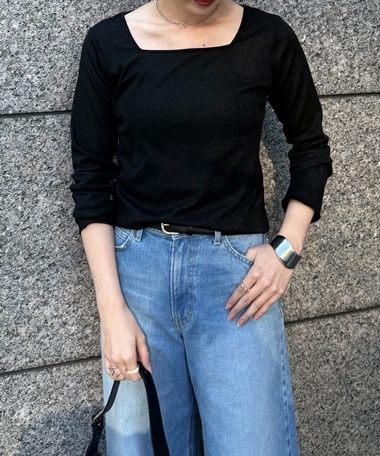 ラメスクエアネックロンＴｅｅ