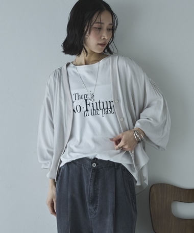 強撚糸シアーブラウスカーディガン