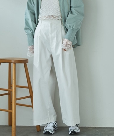 綿ストレッチバレルパンツ