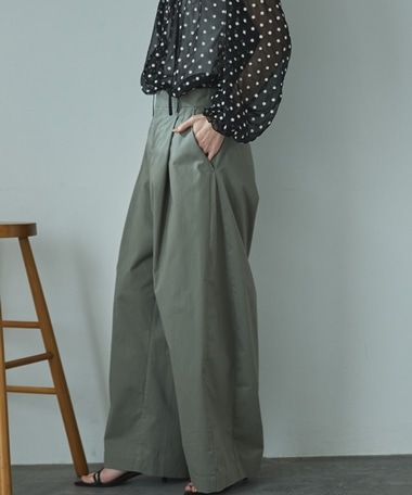 綿ストレッチバレルパンツ