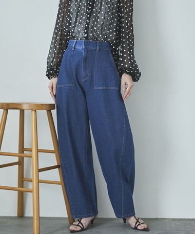 カーブベイカーデニムパンツ