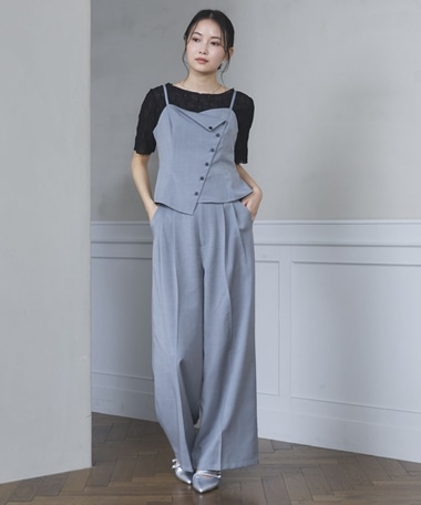 【ＯＮかわ】Ｆボタンフレアビスチェ×スラックスＳＥＴ