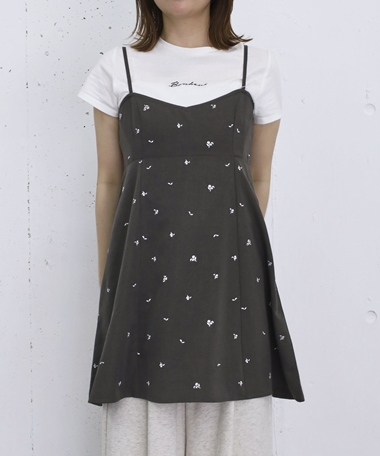 花柄刺繍ミニキャミＯＰ