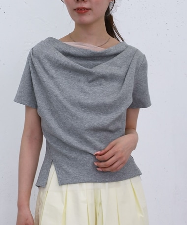 チュールレイヤードタックドレープカットＴＯＰＳ